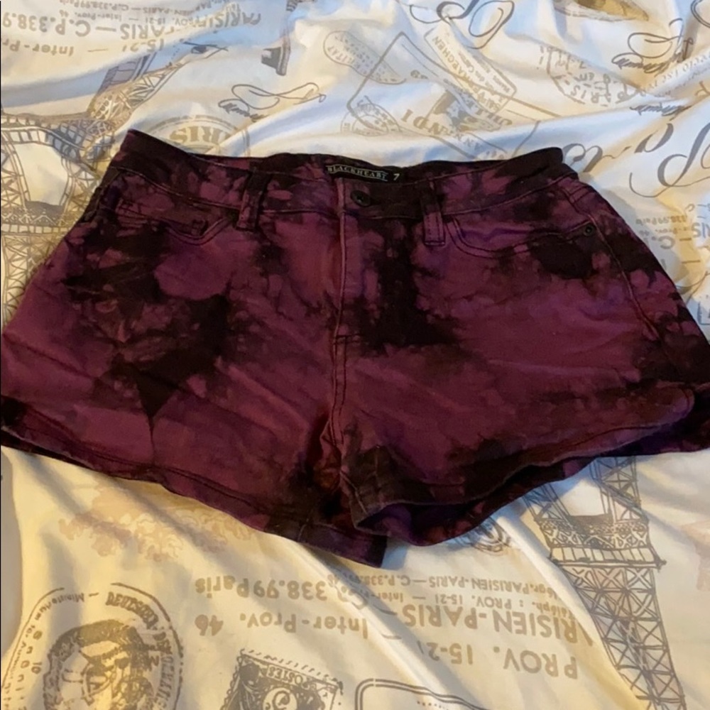 Purple tie dye shorts